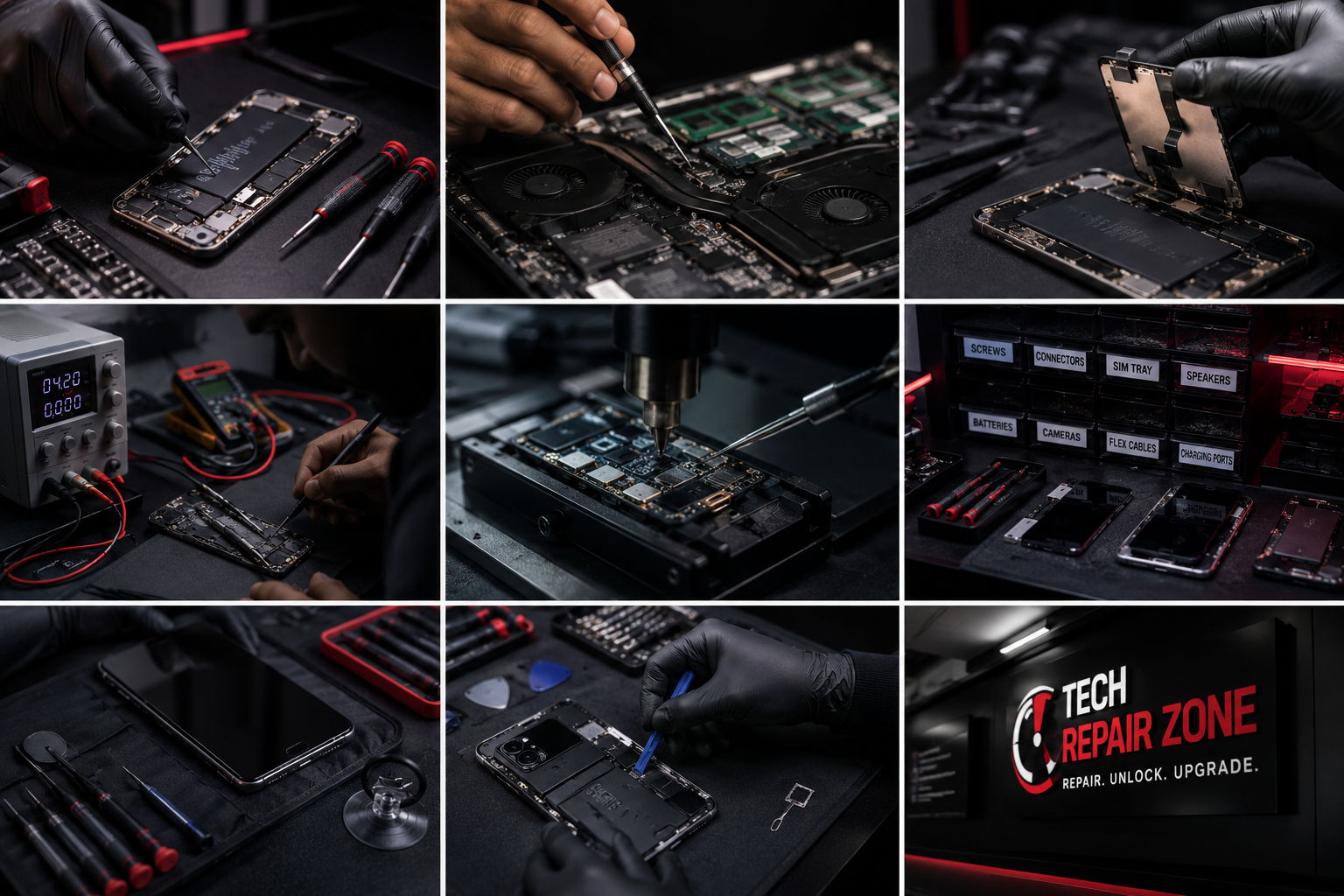 Tech Repair Zone repair collage